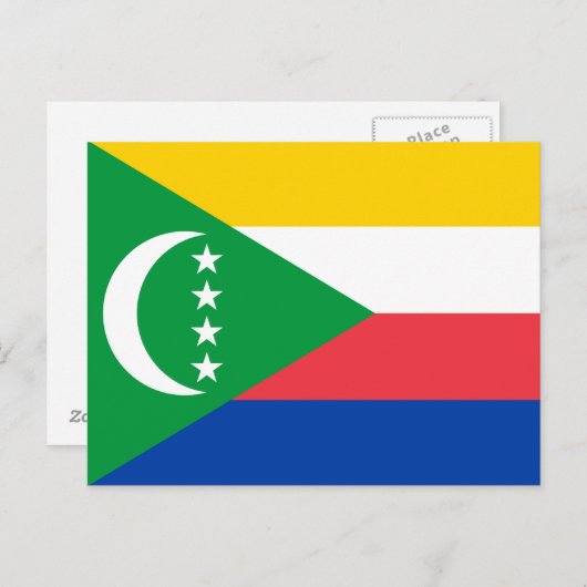 Carte Postale Drapeau des Comores (Devant / Derrière)