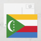 Carte Postale Drapeau des Comores (Devant / Derrière)