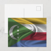 Carte Postale Drapeau des Comores (Devant / Derrière)