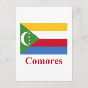 Carte Postale Drapeau des Comores avec nom en français