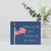 CARTE POSTALE DRAPEAU DES ÉTATS-UNIS (Debout devant)