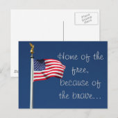 CARTE POSTALE DRAPEAU DES ÉTATS-UNIS (Devant / Derrière)