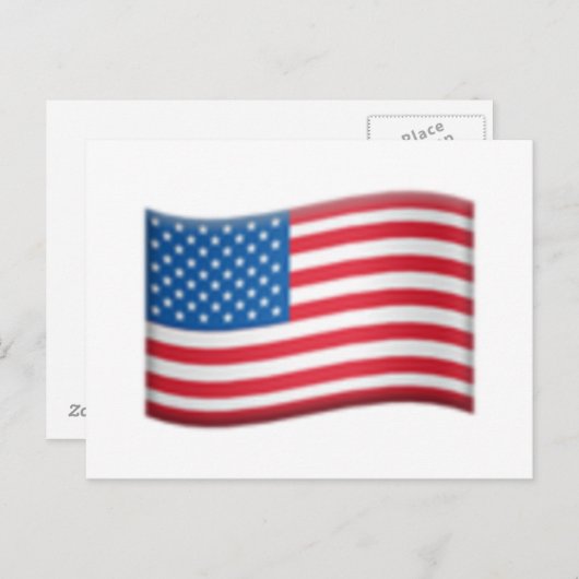 Carte Postale Drapeau des États-Unis - Emoji (Devant / Derrière)