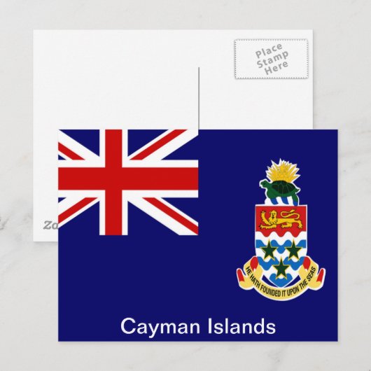 Carte Postale Drapeau des îles Caïmans (Devant / Derrière)