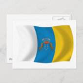 Carte postale Drapeau des Îles Canaries (Devant / Derrière)
