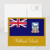 Carte Postale Drapeau des îles Falkland Islas Malvinas (Devant / Derrière)