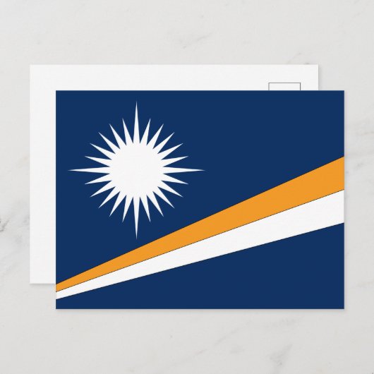 Carte postale drapeau des Îles Marshall (Devant / Derrière)