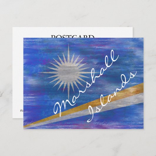 Carte Postale Drapeau des Îles Marshall (Devant / Derrière)