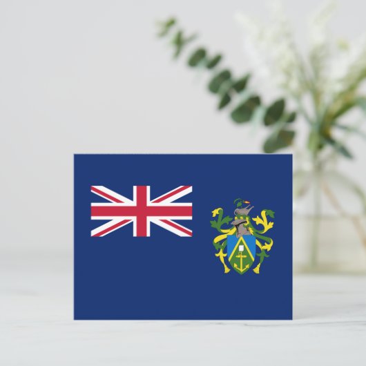 Carte Postale Drapeau des îles Pitcairn (Debout devant)
