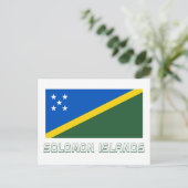 Carte Postale Drapeau des Îles Salomon portant le nom (Debout devant)