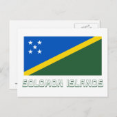 Carte Postale Drapeau des Îles Salomon portant le nom (Devant / Derrière)