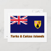 Carte Postale Drapeau des îles Turques et Caïques (Devant / Derrière)