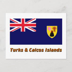 Carte Postale Drapeau des îles Turques et Caïques avec nom