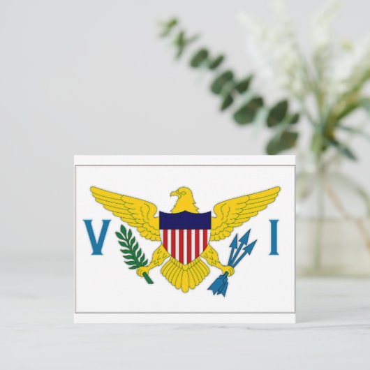 Carte Postale Drapeau des îles Vierges (Debout devant)