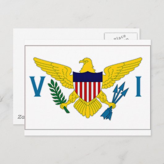 Carte Postale Drapeau des îles Vierges (Devant / Derrière)