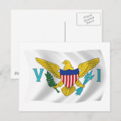 Carte postale Drapeau des îles Vierges américaines (Devant / Derrière)