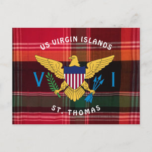 Carte Postale Drapeau des îles Vierges américaines St Thomas USV