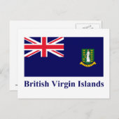 Carte Postale Drapeau des îles Vierges britanniques portant le n (Devant / Derrière)