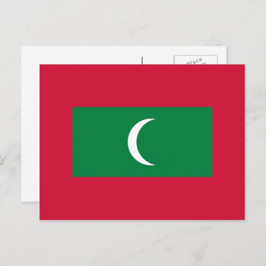 Carte Postale Drapeau des Maldives (Devant / Derrière)