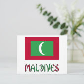 Carte Postale Drapeau des Maldives et des Maldives (Debout devant)
