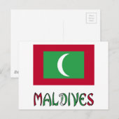 Carte Postale Drapeau des Maldives et des Maldives (Devant / Derrière)