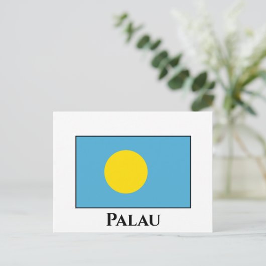 Carte Postale Drapeau des Palaos (Debout devant)