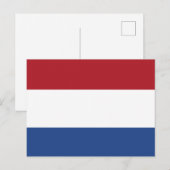 Carte Postale Drapeau des Pays-Bas (Devant / Derrière)