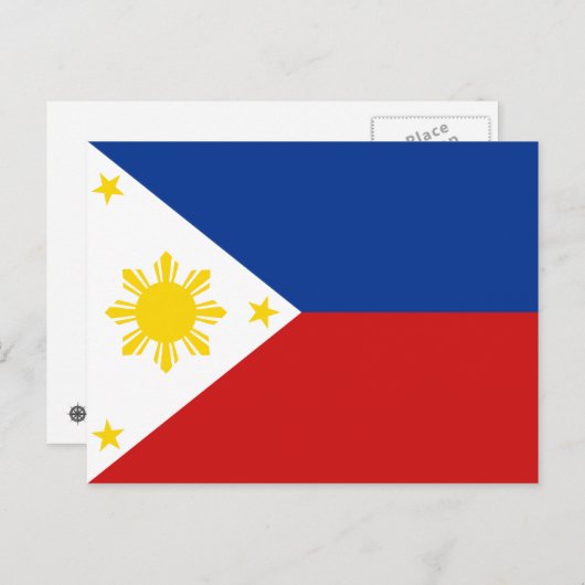 Carte postale drapeau des Philippines (Devant / Derrière)