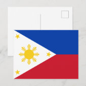 Carte Postale Drapeau des Philippines (Devant / Derrière)