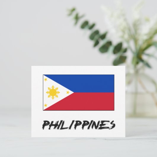 Carte Postale Drapeau des Philippines (Debout devant)