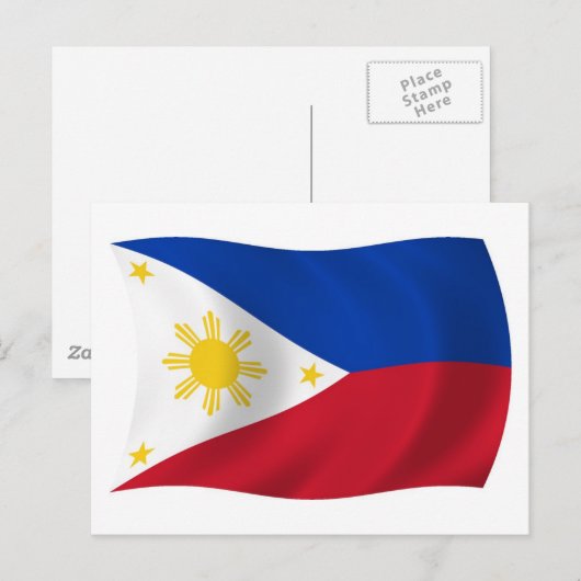 Carte postale drapeau des Philippines (Devant / Derrière)