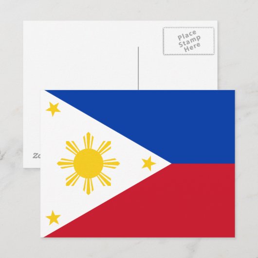 Carte Postale Drapeau des Philippines (Devant / Derrière)
