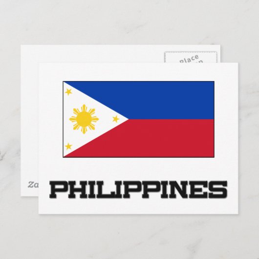 Carte Postale Drapeau des Philippines (Devant / Derrière)