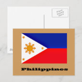 Carte Postale Drapeau des Philippines conception personnalisée (Devant / Derrière)