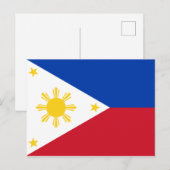Carte Postale Drapeau des Philippines Drapeau philippin (Devant / Derrière)