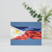 Carte Postale drapeau des philippines flottant (Debout devant)