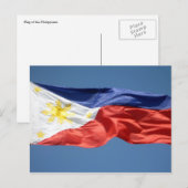 Carte Postale drapeau des philippines flottant (Devant / Derrière)