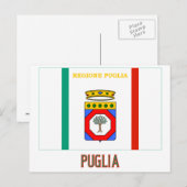 Carte Postale Drapeau des Pouilles avec nom (Devant / Derrière)