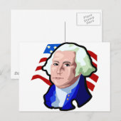 Carte Postale Drapeau des présidents Day, George Washington et U (Devant / Derrière)