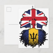 Carte Postale Drapeau des racines d'arbre de la Barbade (Devant / Derrière)