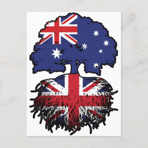 Carte Postale Drapeau des racines d'arbre de l'Australie britann