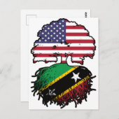 Carte Postale Drapeau des racines d'arbre Saint Kitts Kittiti Am (Devant / Derrière)
