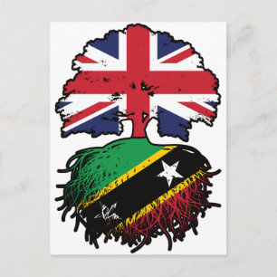Carte Postale Drapeau des racines de l'arbre de Saint-Kitts Kitt