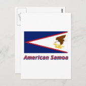 Carte Postale Drapeau des Samoa américaines avec nom (Devant / Derrière)