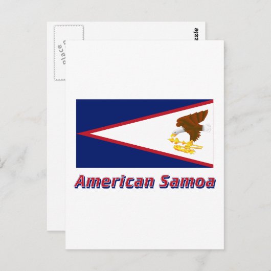 Carte Postale Drapeau des Samoa américaines avec nom (Devant / Derrière)