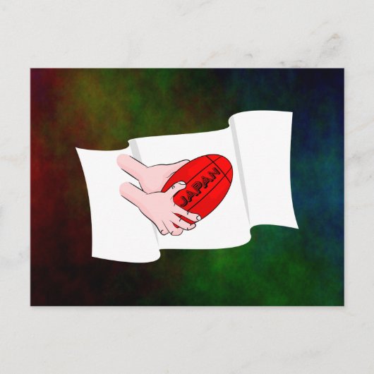 Carte Postale Drapeau Des Supporters De L'Équipe De Rugby Du Jap (Devant)