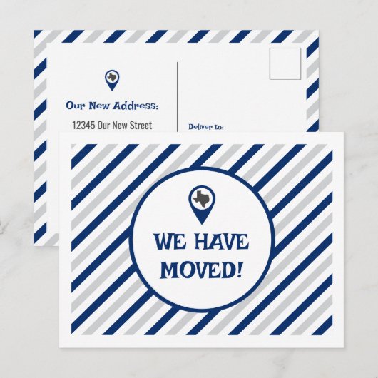 Carte Postale Drapeau d'État bleu Nous avons déplacé Déménagemen (Devant / Derrière)
