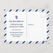 Carte Postale Drapeau d'État bleu Nous avons déplacé Déménagemen (Dos)