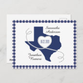 Carte Postale Drapeau d'état Bleu Texas Curling ruban Enregistre (Devant / Derrière)