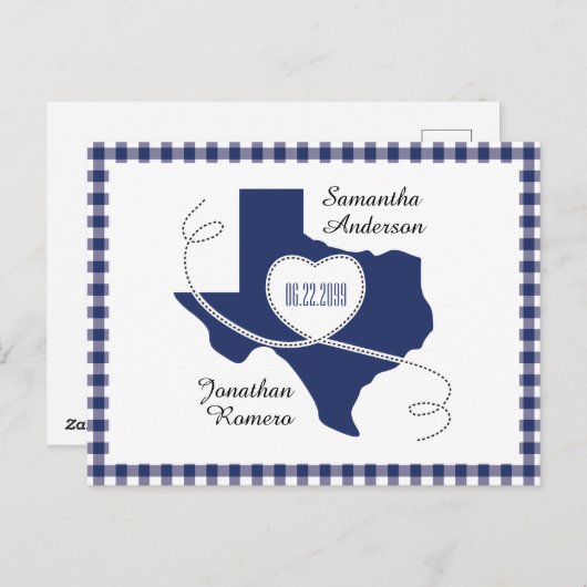 Carte Postale Drapeau d'état Bleu Texas Curling ruban Enregistre (Devant / Derrière)